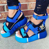 Fashion High Top Platform Sandals Women Shoes Summer Super High Heels Ladies Casual Shoes Wedge Chunky Gladiator