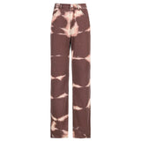 Brown Gray Tie Dye Print Harajuku Jeans Women Casual Skinny High Waist Pants Ladies Streetwear Denim Trousers Hip