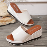 Breakj New Fashion Fish Mouth Slope And Fashion Casual Large-Size Women's Type Cold Slippers