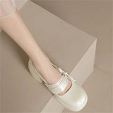 Women 2024 Spring And Autumn New British Wind Mary Jane Women's Shoes Bow Thick With Gentle Shallow Single Shoes
