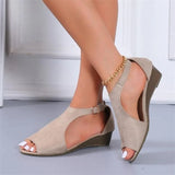 Open Toe Wedges Sandals Woman 2022 Summer Shoes Woman Fashion Gladiator Sandals Buckle Strap Wedges Shoes Casual Solid