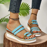 Breakj New Plus Size Female Sandals Slippers Summer Color Wedge Roman Shoes Women's Platform