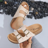 Breakj Women's Spring And Summer New Women's Cool Slippers Big Size With Lazy One-Legged Thick Beach Shoes