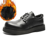 Breakj Shoes Thick Platform Round Head Comfortable Big Head Men's Shoes Locomotive Shoes Nightclub Handsome Boy Barber Men's Shoes