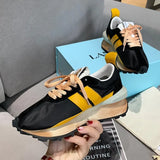 Platform Casual Running Shoes Women Flat Mixed Color Lace Up Patchwork Sneakers Outdoor Walk Tennis Shoes Zapatillas