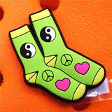 Tai Chi Socks Lip Print Goldfish PVC Buckle Shoe Accessories Decorations Jibz for Croc Charms Shoes fit Bracelet Kids
