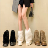Style Snow Boots Martin Boots 2024 New Autumn And Winter Fluffy Short Boots Round Head Thick Soles Pipe