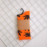 Socks For Women Men's Cotton Socks Hip Hop Leaf high Quality Harajuku Ladies White Green Spring Autumn casual long