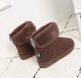 2021 New Women Winter Snow Boots Velvet Padded Shoes Boots Outdoor Fur Keep Warm Shoes Female Solid Casual