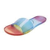New Large Size Plastic Women's Shoes Flat Solid Color Fashion Round Toe Open Toe Comfortable Sandals and Slippers