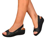 New Summer Sandals Women's Fashion Roman Women's Shoes Clasp Fish Mouth Beach Slope Heel Women's