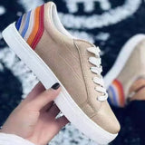 Lace Up PU Leather Flats Shoes Ladies Platform Fashion Vulcanized Shoes Female Crocodile Pattern Casual Footwear