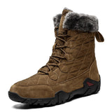 o'clock Stylish Men Snow Boots Outdoor Casual Slip Resistant Male Sneaker Winter Warm Mid-Calf Flats Shoes Large Size