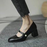 Janes Sexy High Heel Shoes PU Leather Wedding Women Buckle Pointed Toe Zapatos De Mujer Red Shoes