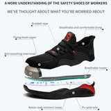 Men Work Shoes Steel Toe Safety Working Men Ankle Boots Anti-Smashing Causal Sport Sneaker Lightweight