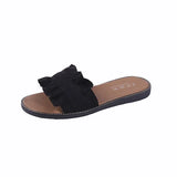 Spring And Summer New Women's Shoes Slippers Lotus Leaf Edge Leisure Beach Women's Sandals Flat-Soled