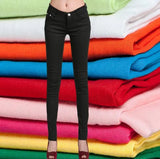 Top Quality Women Pencil Pants Slim Trousers Woman Jeans Solid Girls Sweet Candy Color Femme