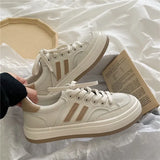Women 2021 White Korean Flat Casual Canvas Sports Shoes Sneakers Platform Autumn Running Spring Rubber Vulcanize