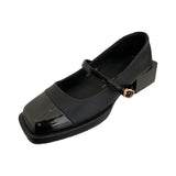 Breakj New Rough Heel Love Small Leather Shoes Women's Shoes New Spring French Niche Mary Jane Black Square Head Single