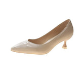 Breakj Versatile Patent Leather High Heels Fashion Fine Heel Pointed Single Shoes Working Shoes Women's
