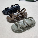 Breakj African Knotted Sandals Women's Platform Toe Sandals Summer Beach Sandals Roman