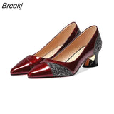 women fashion high quality snake skid pattern black pu leather office shoes lady cool high heel pumps for party