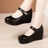 Breakj Soft Sole Single Shoes Women's Fall 2023 New Platform Platform Waterproof Platform Size Medium Heel Mom