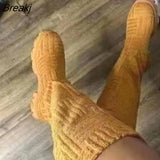 Luxury New Women Thick-soled Thick-heeled Warm Boots Women's Towel Cotton Boots Motorcycle Boots Chelsea