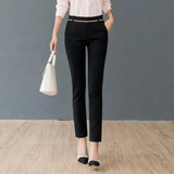 Pants Fashion 2020 Spring High Waist Office Lady Trousers Workwear Ankle-length Casual Woman Stretchy Slim Pencil