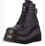Brand High Platform Ankle Boots Women 2020 Fashion PVC Strap Decorating High Wedges Shoes Woman 35-43 2020