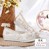 Hanfu shoes, embroidered shoes, women's antiquity shoes, heightened Chinese elements, ancient bow