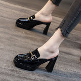 Breakj Slippers Women Wear Fashion Out 2025 Spring And Autumn New Thick Heel Fitting Room High Heel Single