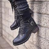 Breakj Women's Boots 202 Autumn And Winter Side With The Middle And Wearing Low-Heeling Boots 41-43 British Wind Martin