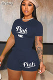 Solid Color Short Sleeve Crop Top and Pockets Biker Shorts 2 Pcs Set Sexy Slim Summer Fashion Outfit Casual