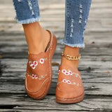 Size Small Flower Semi-Slippers Women's Womens Slippers Large Size Thick-Soled Baotou Women's