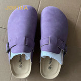 Hot Popular Women's Closed Toe Cork Slippers Mule Clogs Cork Sandals For Women Garden Slides Big Size Cork Shoes
