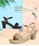 Breakj Temperament High-Heeled Sandals Women 2025 Summer New Fashion Buckle With Roman Sandals Fish Mouth Open Toe Show Women's