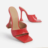 2021 Summer Women Pumps Square Toe Ladies Heel Mules Sexy Thin High Heels Sandals Female Fashion Woman Shoes Gladiator