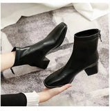 Breakj Boots Women 2025 New Autumn And Winter Korean Version Of The Square Head And Zipper High And Velvet Cylinder Thin Short