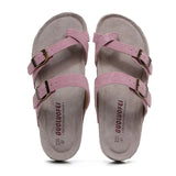 Women's Genuine Leather Mule Clogs Slippers High Quality Soft Cork Three Buckles Slides Footwear For Women