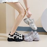 Breakj Korean Platform Dad Shoes Spring 2025 New Street Shot Student Running Sneakers Increase Leisure