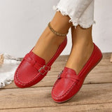 Flat-Soled Single-Shoe Women's 2025 Spring Fashion Belt Buckle Round Head Comfortable Pedaling Casual Bean