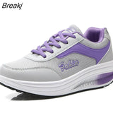 Women Sneakers 2023 Breathable Waterproof Wedges Platform Vulcanize Shoes Woman Spring Luxury Leather Casual Tennis Feminino