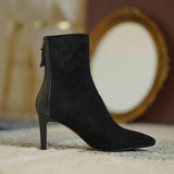 High Heel Boots Women's 2021 New Korean Style Autumn and Winter Mid Heel Stretch Thin Boots Pointed Toe Sock Boots