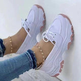 Breakj Single-Shoe Women 2025 Spring Leisure Thick Soles Front Lace Single Shoes