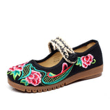 Breakj Shoes, Beef Tendon Bottom Loose Fat Feet Mother Shoes Grandma Shoes Grandma Shoes Embroidered Cloth Shoes Women's Singles