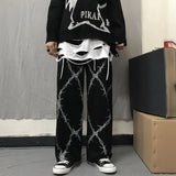 Elastic Waistband Loose Harem Embroidery Tie Dye Contrast Jogger Pant Women Man Streetwear Korean Harajuku Punk Hip