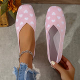 Breakj New Comfortable Shallow Square Head Knit One Foot Flat Plus Size Soft Sole Casual Single