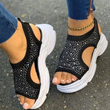 Women Diamond Sandals Summer 2021 Female Shoes Woman Platform Sandals Women Shoes Female Knitted Slip on Peep Toe