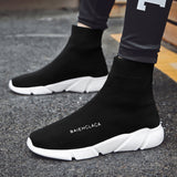 Unisex Socks Shoes Breathable High-top Running Shoes Men's Casual Sneakers Mesh Stretch Fabric Slip-On Ladies Sports